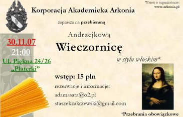 Uczestnicy wieczornicy w stylu włoskim na Kwaterze Arkonii