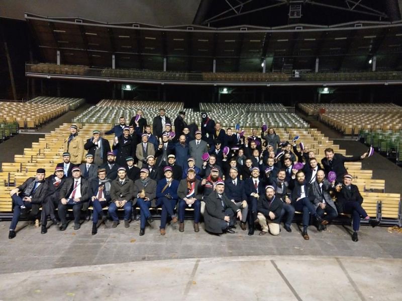 Poczet sztandarowy Arkonii podczas uroczystości państwowych w Warszawie